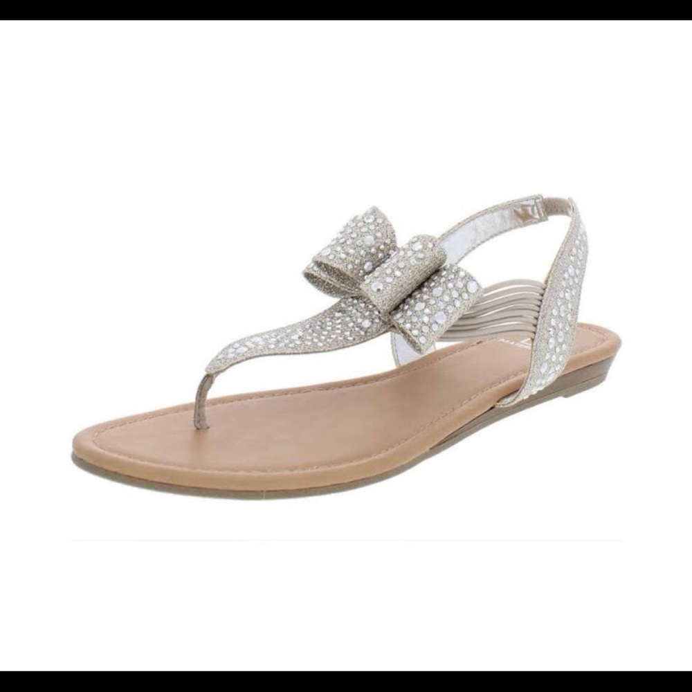 Material Girl Shayleen Silver Sandals size 9